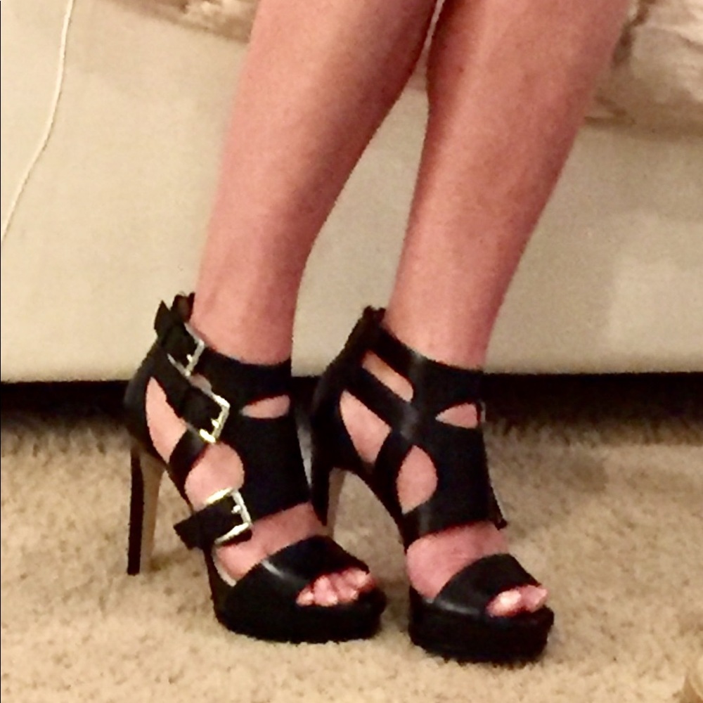Michael Kors black platform heels